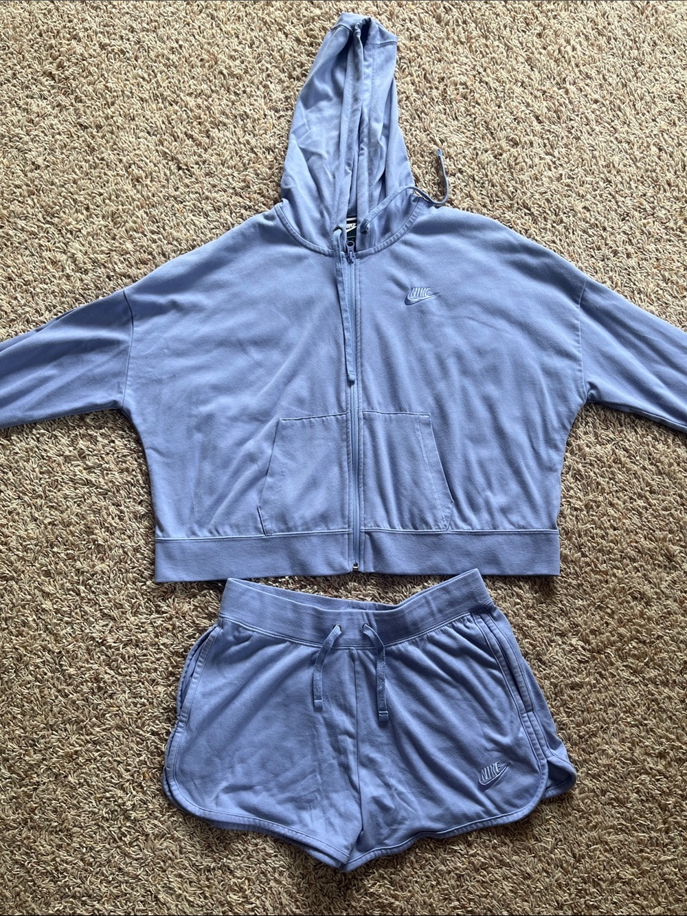 Nike Zip-Up and shorts sweat set💜